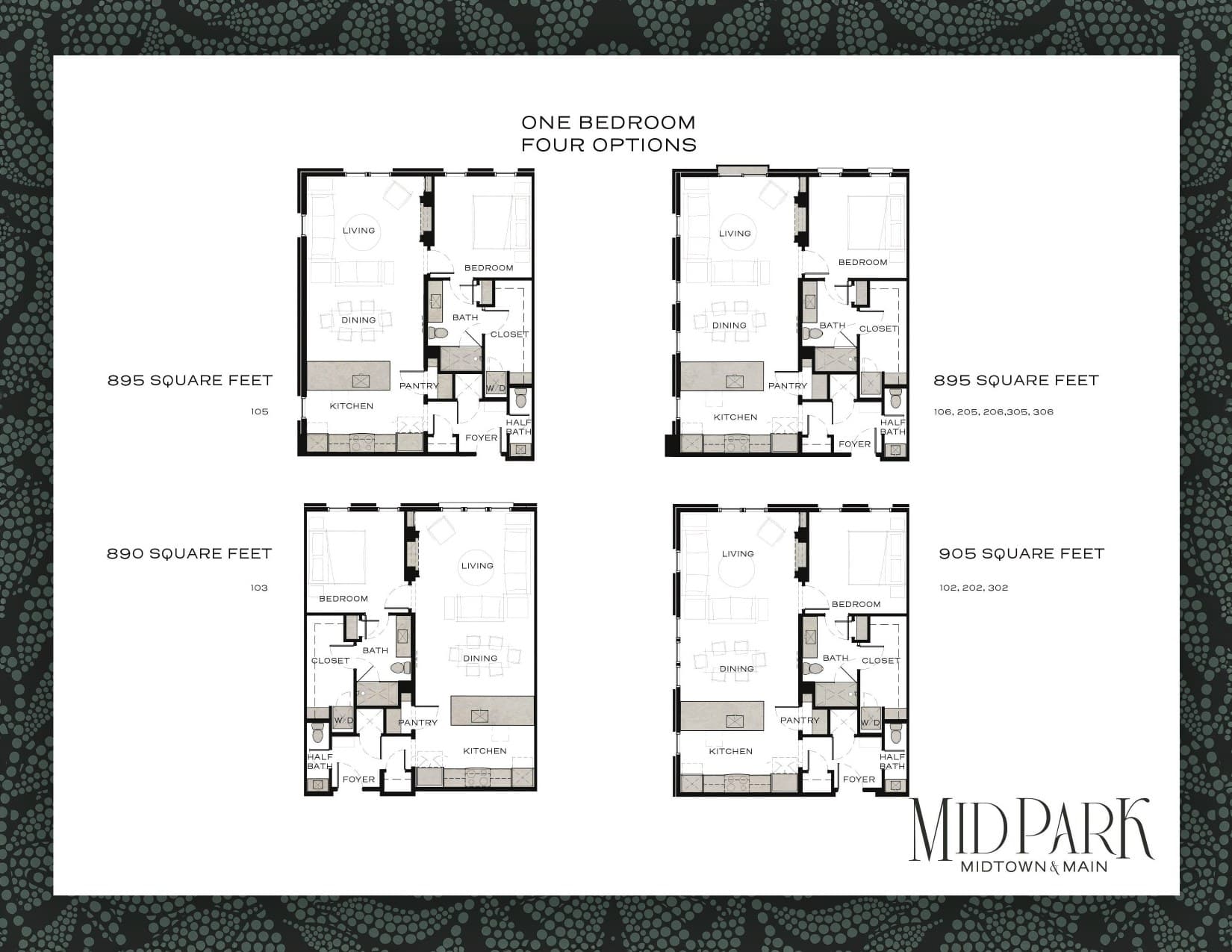One bedroom — four options